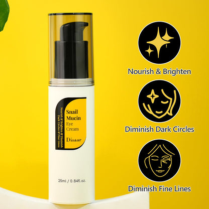DISAAR BEAUTY Snail Mucin Eye Cream Dark Circles Fine Lines 25ml