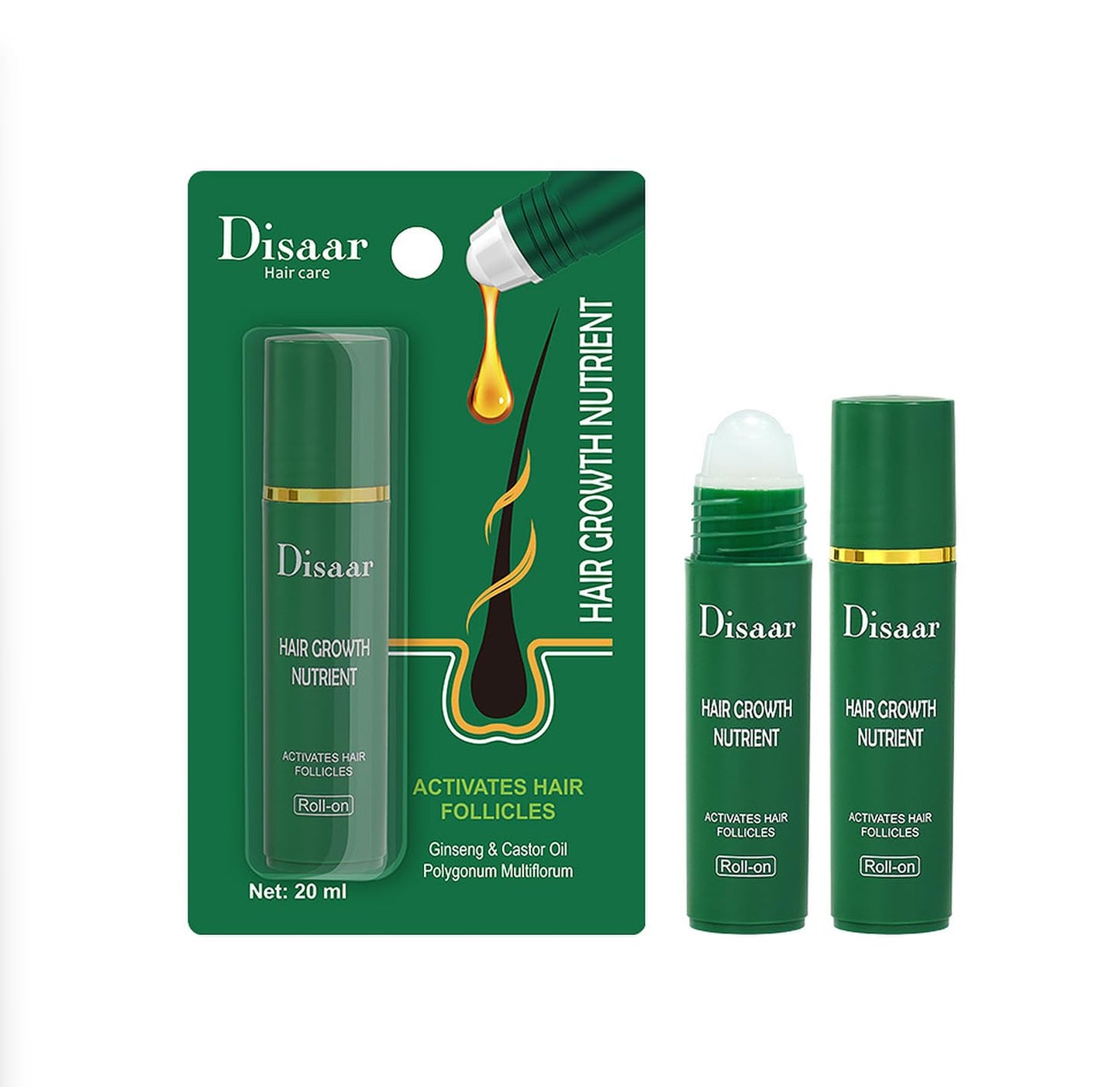 DISAAR BEAUTY Hair Growth Nutrient Follicles Ginseng Castor Oil 20ml