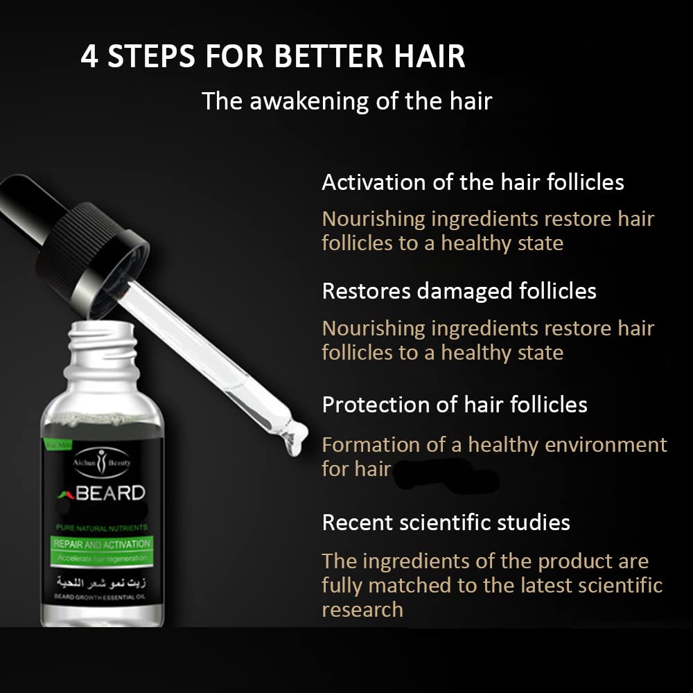 AICHUN BEAUTY Beard Growth Oil Facial Hair Thicker Vitamins 30ml