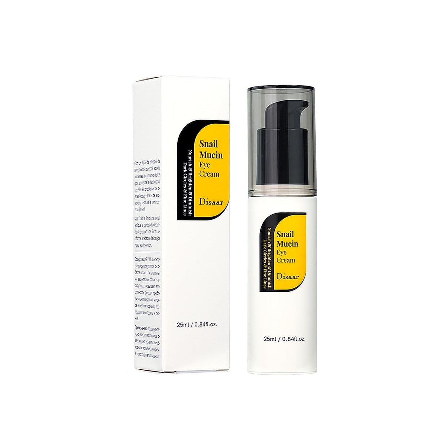 DISAAR BEAUTY Snail Mucin Eye Cream Dark Circles Fine Lines 25ml