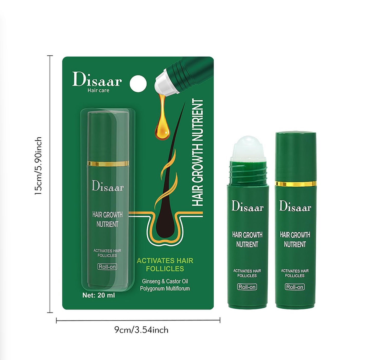 DISAAR BEAUTY Hair Growth Nutrient Follicles Ginseng Castor Oil 20ml