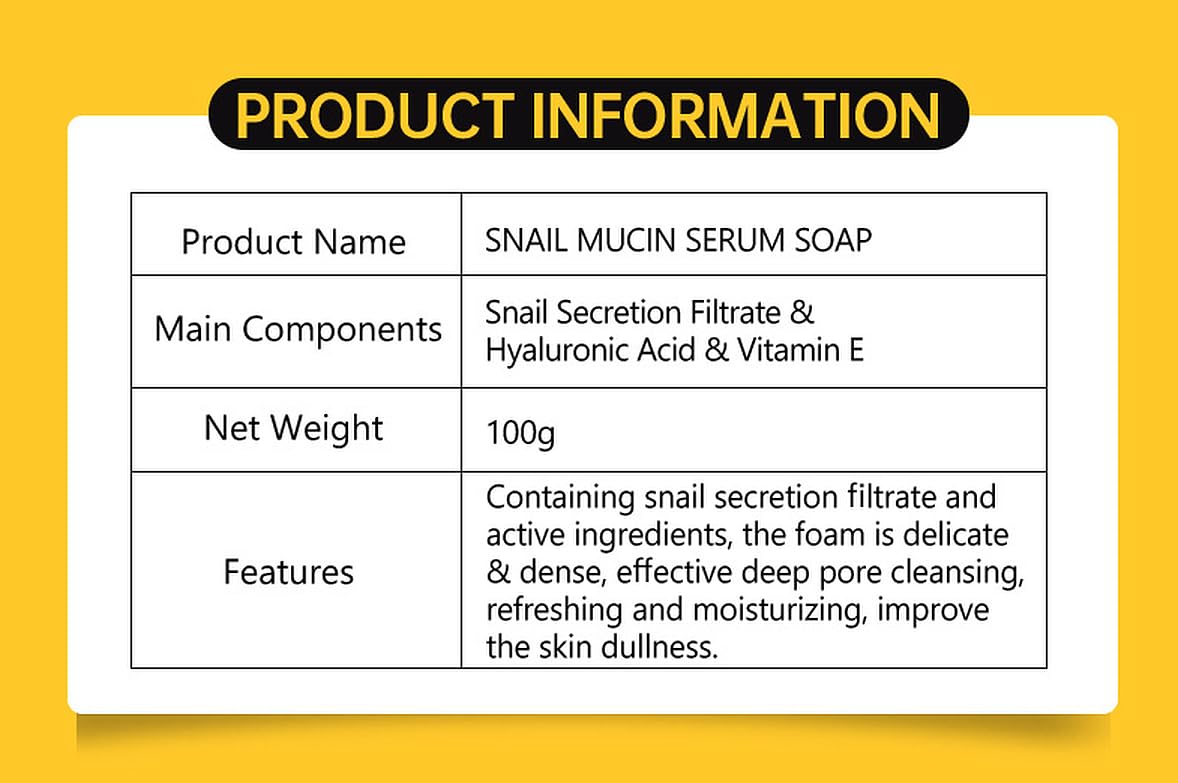 DISAAR Beauty Snail Mucin Soap Purifying Pores Oil Control 100g
