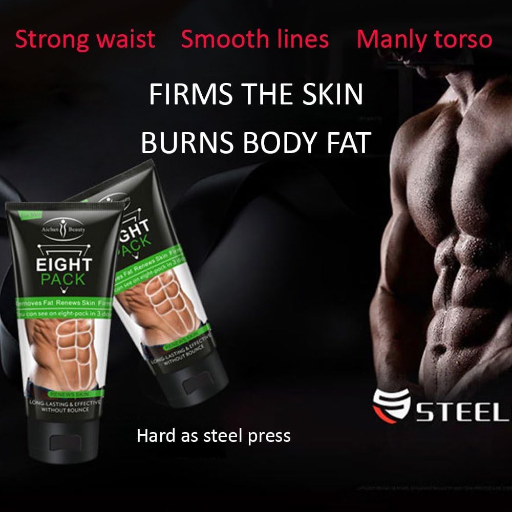 AICHUN BEAUTY Eight Pack For Men Strong Waist Manly Torso Smooth Lines Press Fitness Belly Burning Muscle Fat Remove Renews Skin Weight Loss Slimming Cream 170g