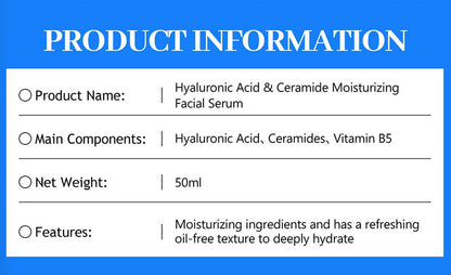 DISAAR BEAUTY Moisturizing Facial Serum Hyaluronic Acid Ceramide 50ml