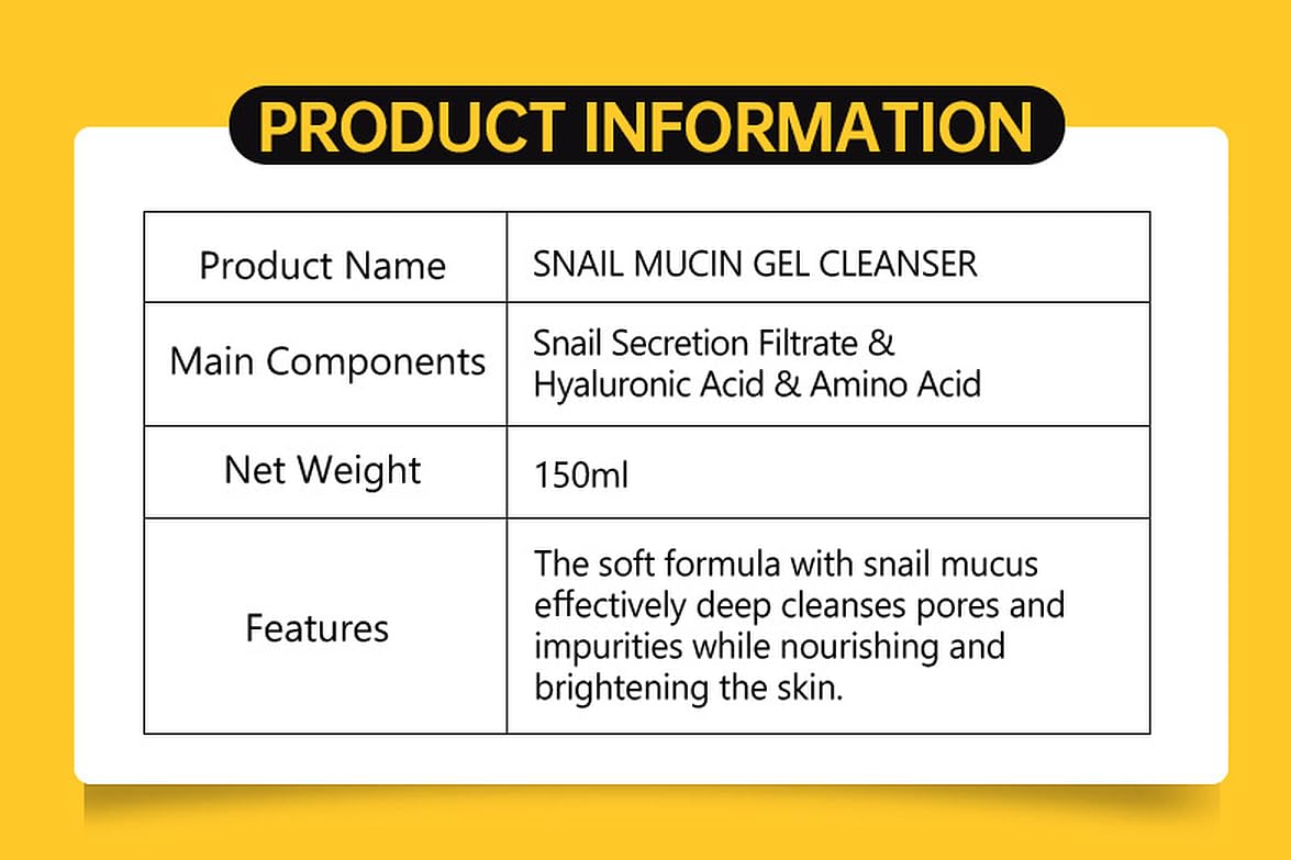 DISAAR BEAUTY Snail Mucin Gel Cleanser Hyaluronic Acid 150ml