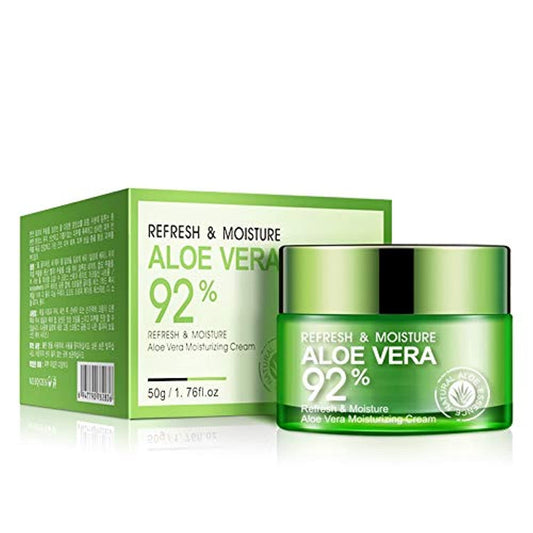BIOAQUA 92% Aloe Vera Refresh Cream Soft Smooth Silky Skin Natural Extract Moisturizing 50g
