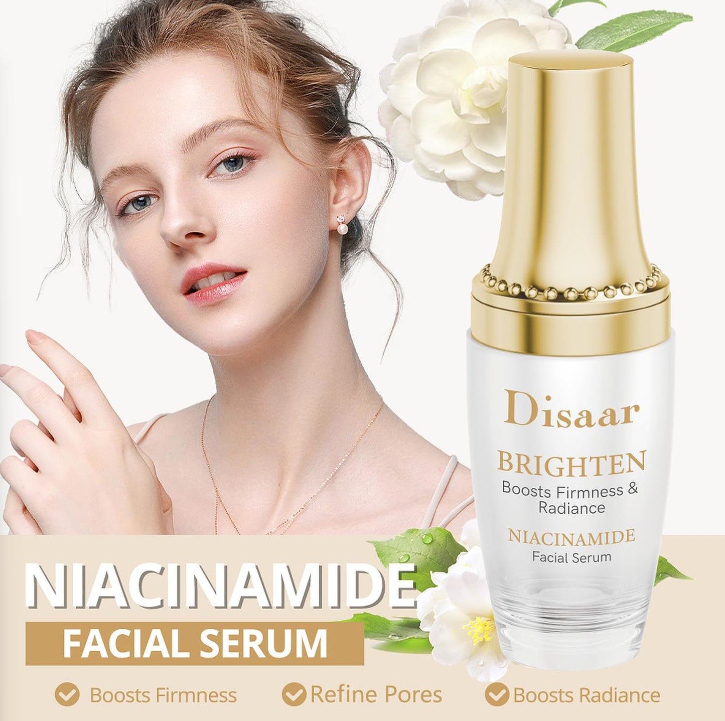 DISAAR BEAUTY Niacinamide Facial Serum Refine Pores Radiance 30ml