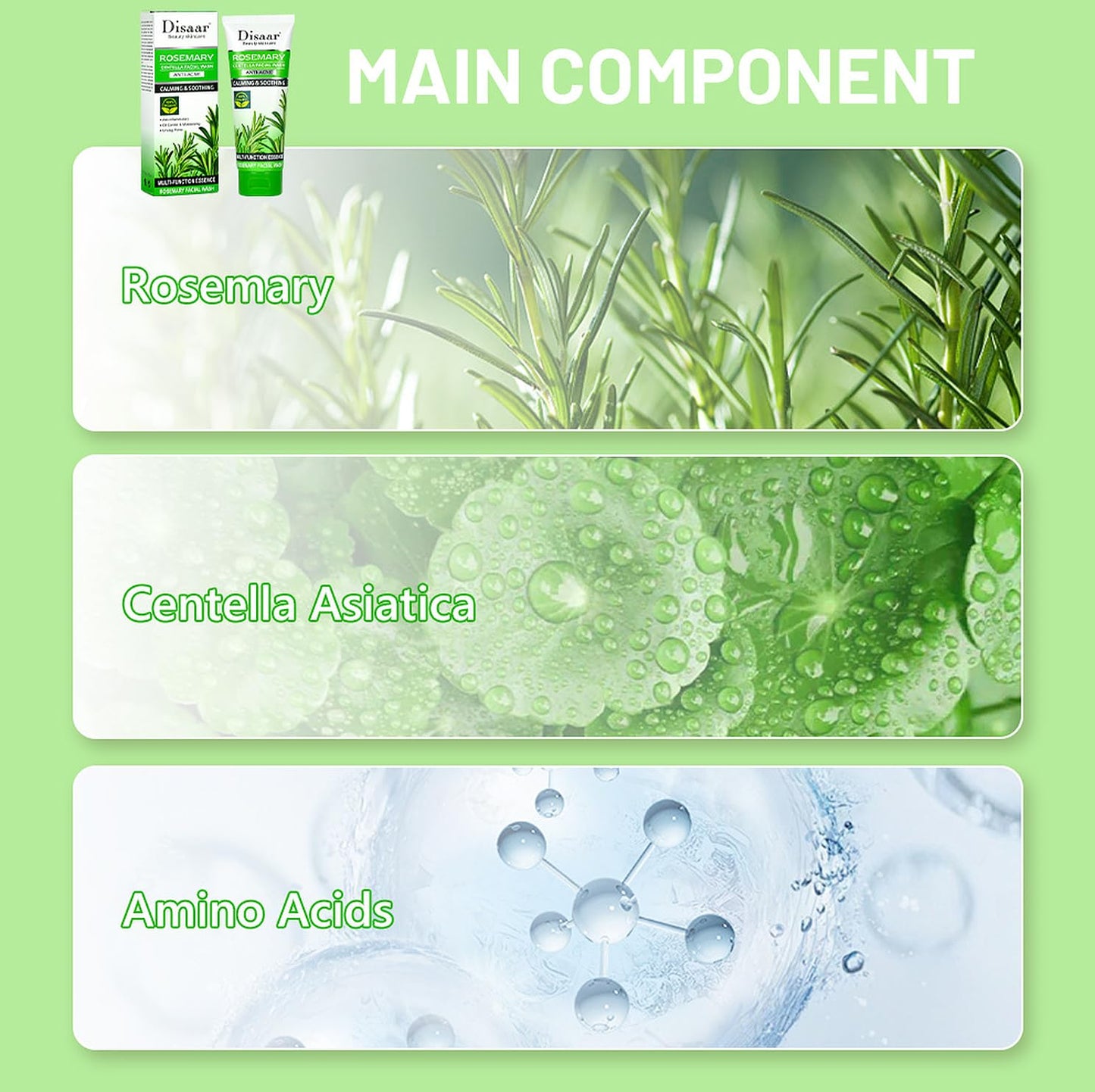 DISAAR BEAUTY Rosemary Centella Facial Wash Anti-Acne 100g