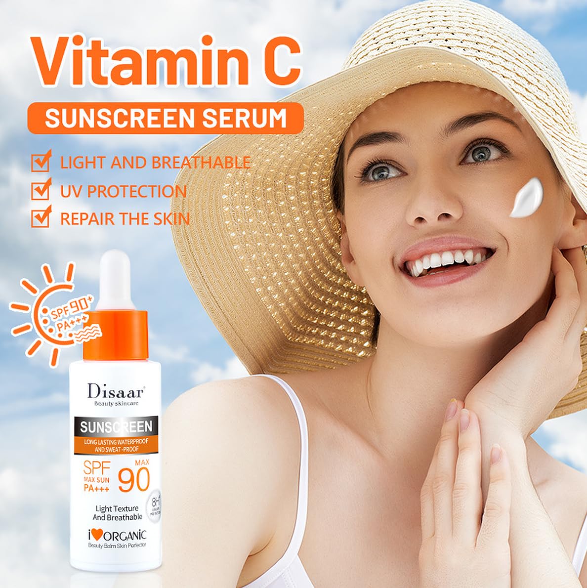 DISAAR BEAUTY Vitamin C Sunscreen Serum SPF 90 Waterproof 8-Hour