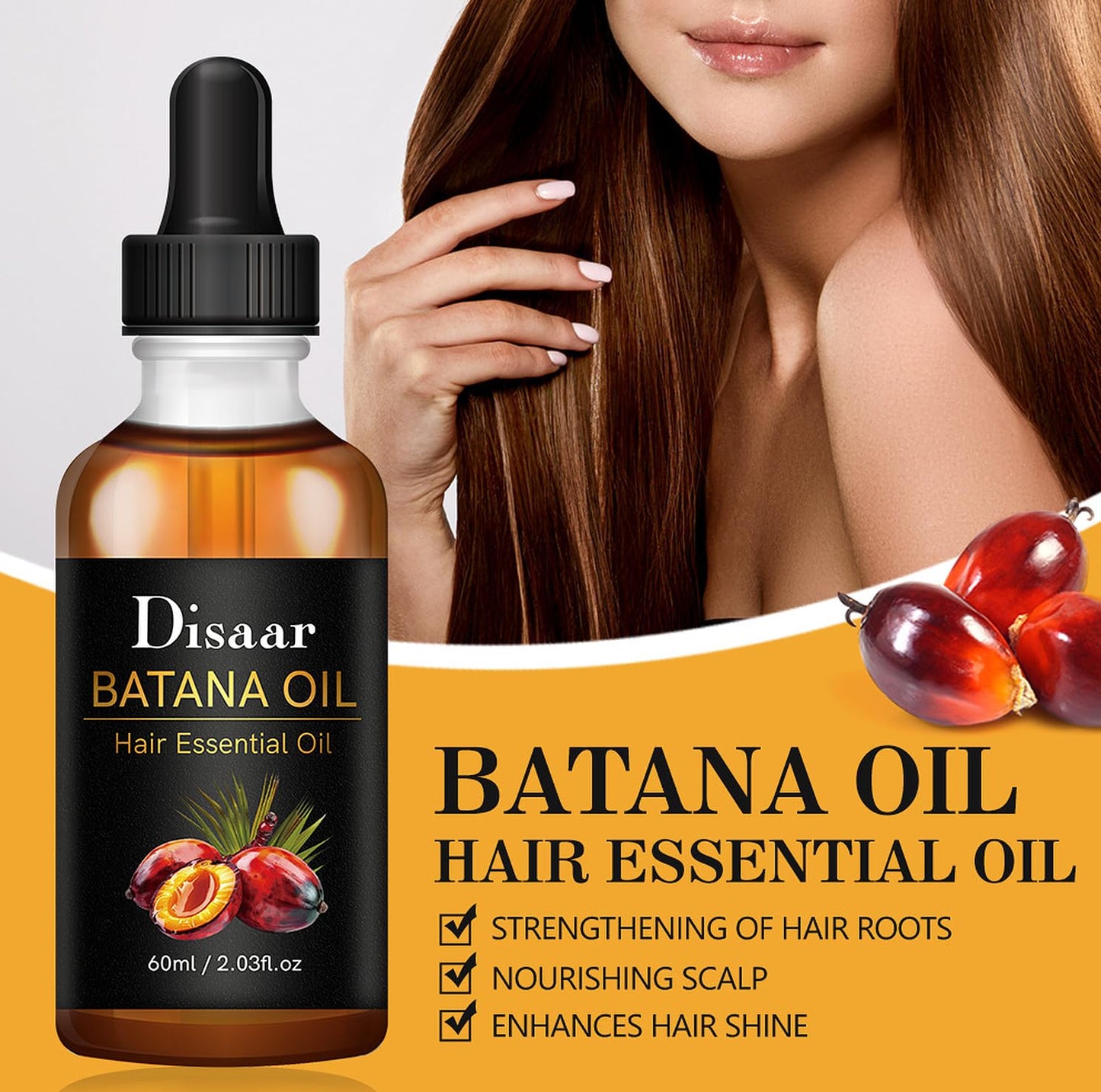 DISAAR BEAUTY Batana Hair Oil Rosemary Grapeseed Repair Damaged 60ml