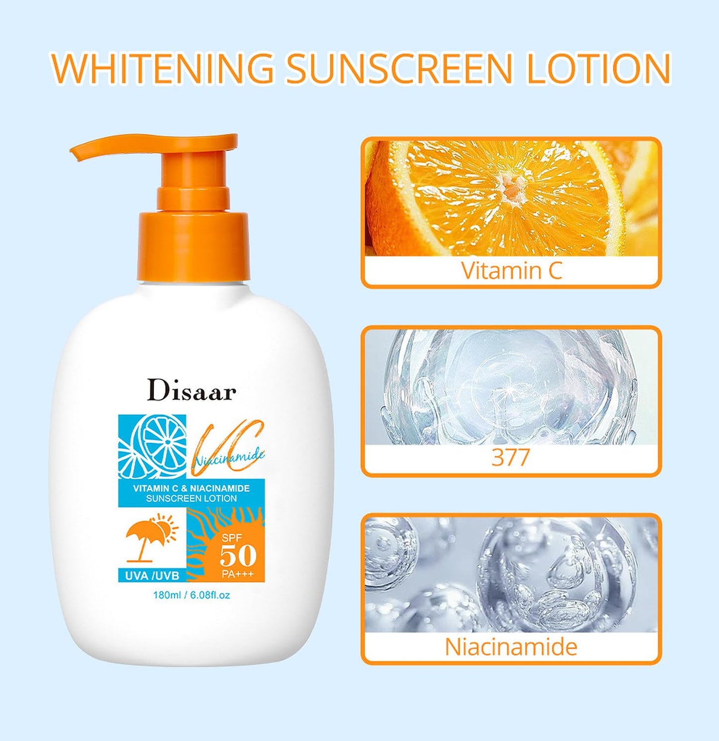 DISAAR BEAUTY Sunscreen Lotion Skin Elasticity 160ml (SPF75)