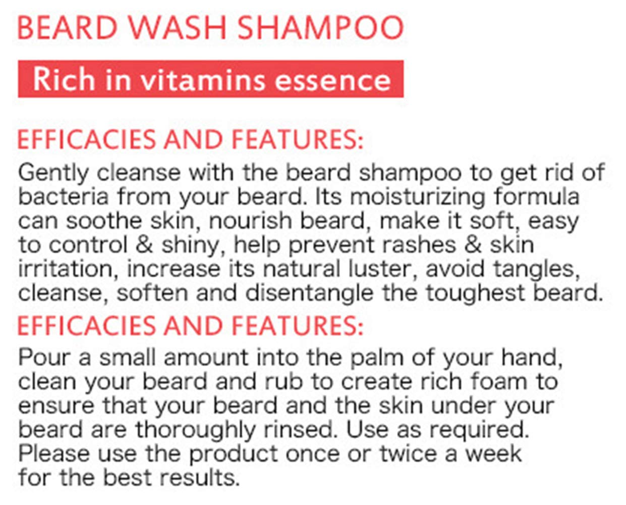 AICHUN BEAUTY Beard Hair Growth Shampoo Repair Vitamins Essence 100ml
