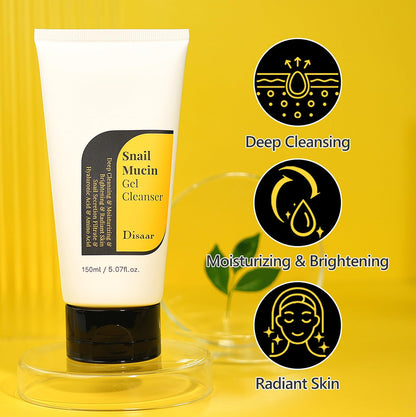 DISAAR BEAUTY Snail Mucin Gel Cleanser Hyaluronic Acid 150ml