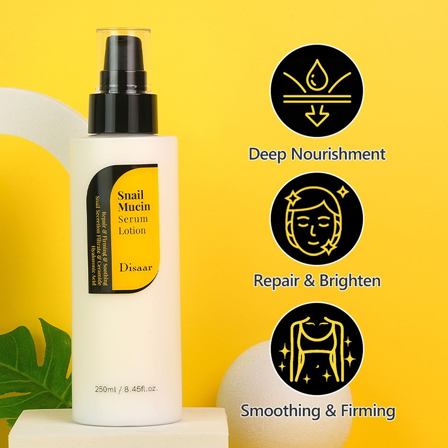 DISAAR BEAUTY Snail Mucin Serum Lotion Repair Firming 250ml