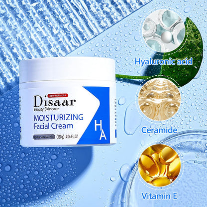 DISAAR Beauty Facial Cream Hyaluronic Acid Ceramide Vitamin E 120g