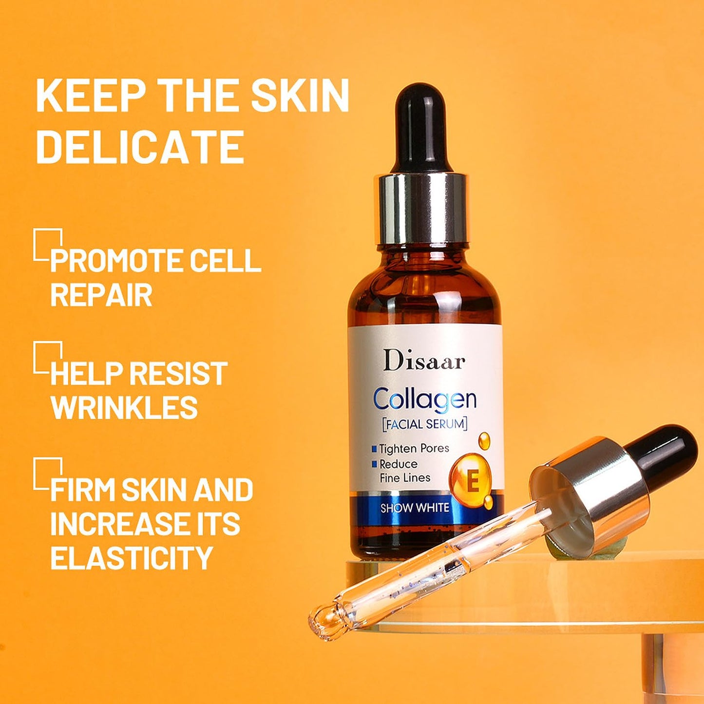 DISAAR BEAUTY Collagen Facial Serum Vitamin E Tighten Pores 30ml