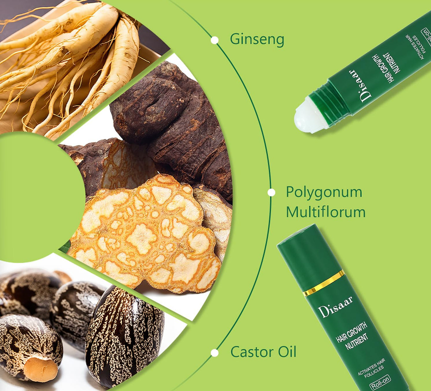 DISAAR BEAUTY Hair Growth Nutrient Follicles Ginseng Castor Oil 20ml