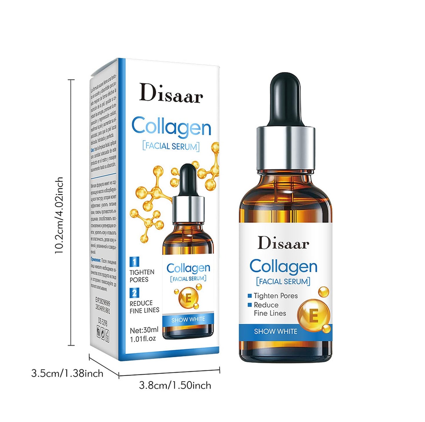 DISAAR BEAUTY Collagen Facial Serum Vitamin E Tighten Pores 30ml