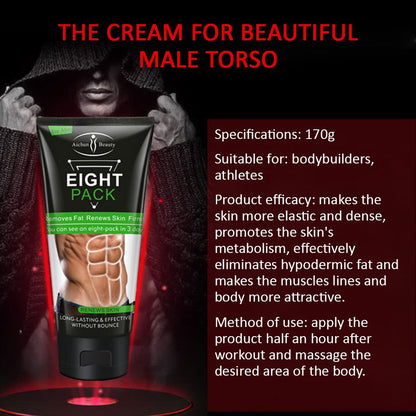 AICHUN BEAUTY Eight Pack For Men Strong Waist Manly Torso Smooth Lines Press Fitness Belly Burning Muscle Fat Remove Renews Skin Weight Loss Slimming Cream 170g