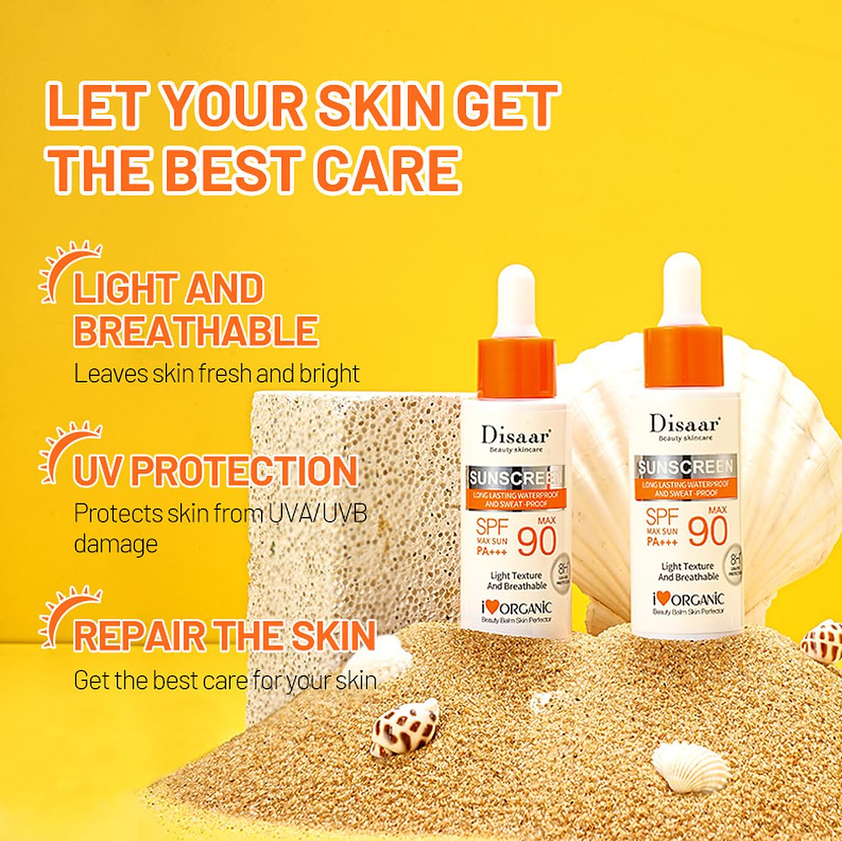 DISAAR BEAUTY Vitamin C Sunscreen Serum SPF 90 Waterproof 8-Hour