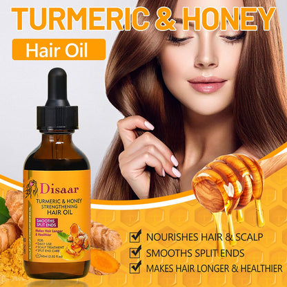 DISAAR BEAUTY Turmeric Honey Hair Oil Smooths Split Ends 60ml