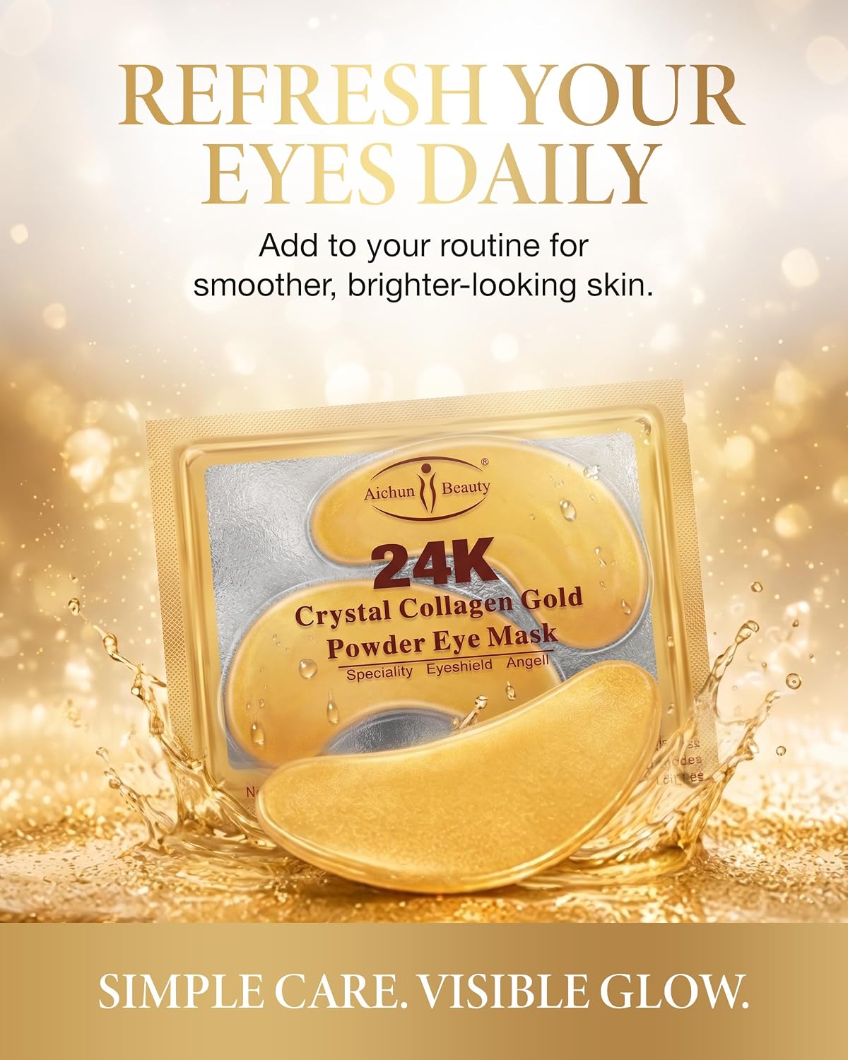 AICHUN BEAUTY 24K Gold Collagen Eye Mask Patches 20 Pack