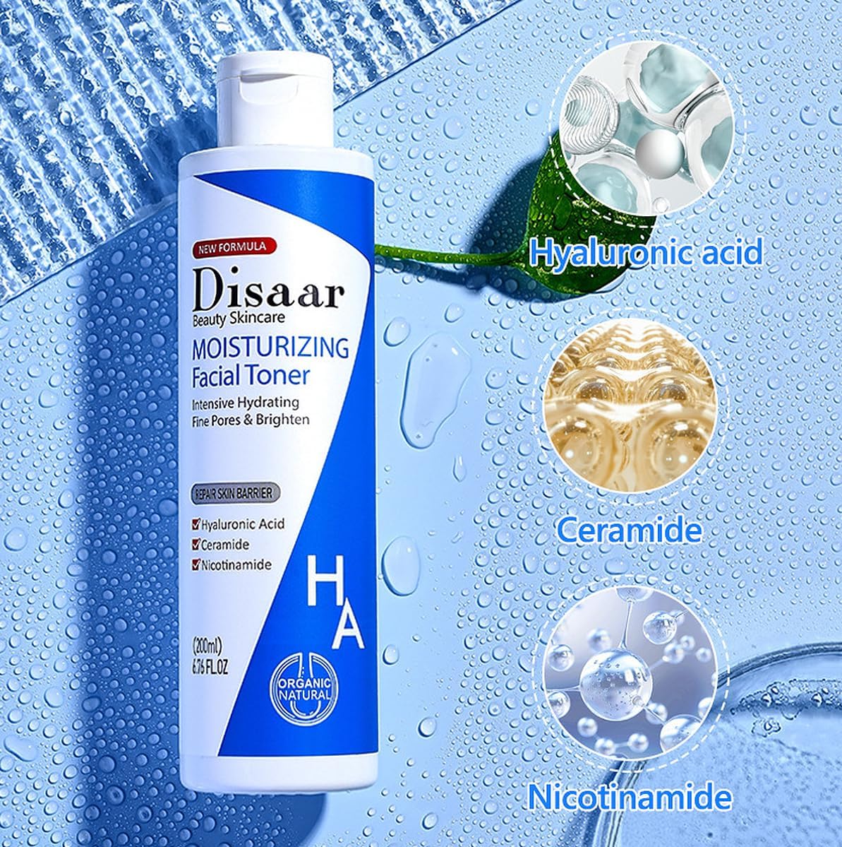 DISAAR BEAUTY Hyaluronic Acid Ceramide Moisturizing Facial Toner 200ml