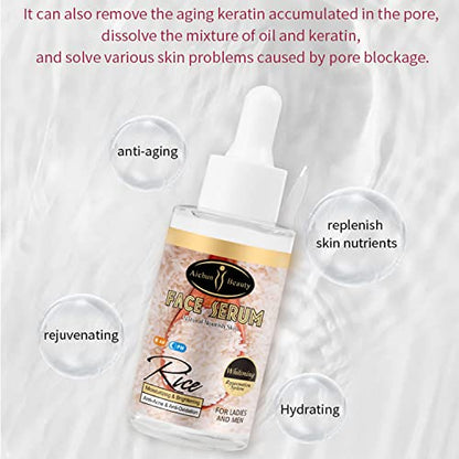 AICHUN BEAUTY Face Serum Natural Rice Extract Hydrate Moisturizing Anti-Acne Anti-Oxidation Refine Wrinkles 40ml/1.35fl.oz