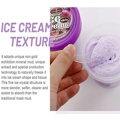 AICHUN BEAUTY Ice Cream Facial Wash Off Mud Mask Oil-Control Deep Cleaning Moisturizing Exfoliation Blackhead Skin Care 100g 3.38FL. OZ