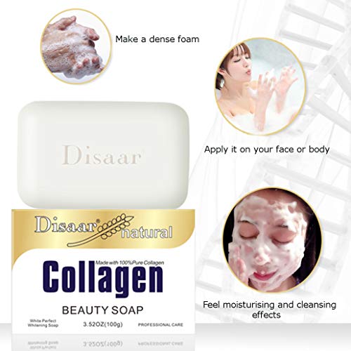 DISAAR Beauty Natural Collagen Beauty Soap Clear Face Smooth Skin Reduces Open Pores Nourishment 100g