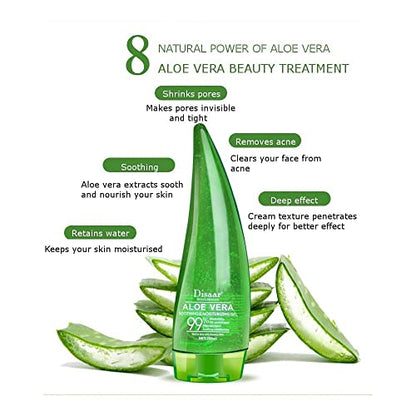 DISAAR Beauty Aloe Vera 99% Essence Soothing Gel Cream Liquid High Moisturizing After-sun Repair Oil Control Acne Very Mild 260ml