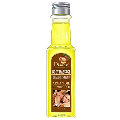 DISAAR BEAUTY Face Body Massage Nourishing Pure Organic Morocco Argan Tree Vitamin E Lavender Jojoba Almond Oil Moisturizing Firming Relieve Fatigue 240ml