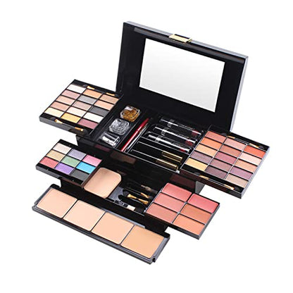 DISAAR BEAUTY All In One Makeup Gift Kit - The Ultimate Color Combination - 39 Eyeshadow, 4 Compact Powder, 6 Blusher, 3 Lipsticks, 2 Eyebrow Pencils, 2 Glitters, 1 Brush, 1 Mascara, 1 Mirror, 49 Colors Makeup Set Combination Palette