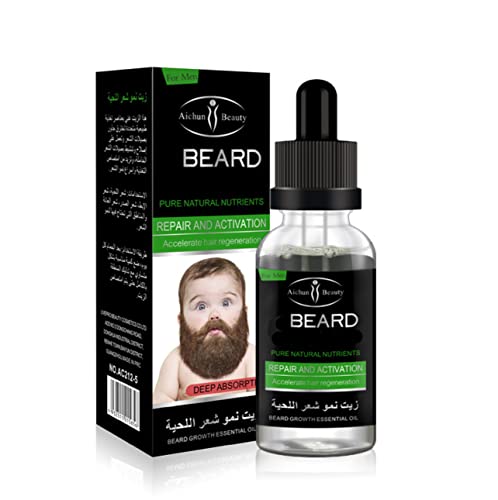 AICHUN BEAUTY Beard Grow Oil | Facial Hair Supplement |Thicker Beard Care|Mens Hair Growth Vitamins 30ml/1.01oz