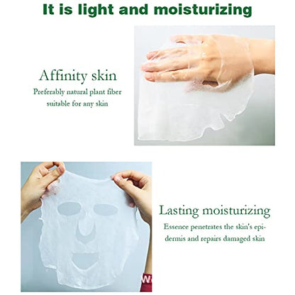 DISAAR Beauty Aloe Vera Facial Mask Soothing Essence Moisturizing Face Repair Oil Control Anti-Acne Purifying 25ml/0.88fl.oz (10 Pack)