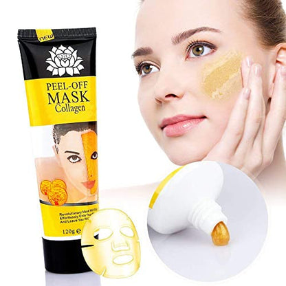 AICHUN BEAUTY 24k Gold Face Collagen Peel-off Facial Mask Anti-Wrinkle Face Masks Skin Care Face Lifting Firming Moisturize 4.22 Fl.oz (2 Bottle)