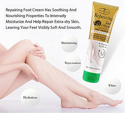 AICHUN BEAUTY Repairing Foot Cream Avocado Snail Deep Moisturizing Prevent Frostbite Relieves Dry Rough Skin 100ml