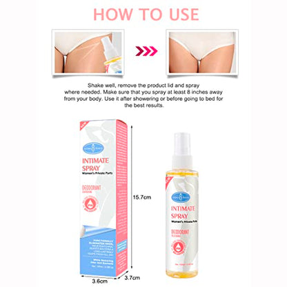 AICHUN BEAUTY Intimate Spray Deodorant Armpits Feet Tightening Vagina PH Balanced Private Part Eliminate Odor Feel Fresh Body 100ml / 3.38fl.oz