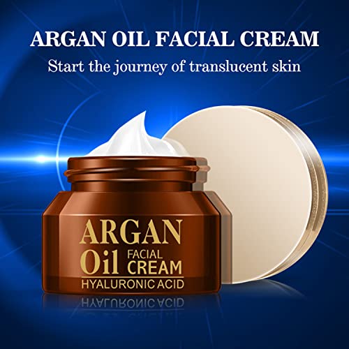 DISAAR BEAUTY Argan Oil Facial Cream Hyaluronic Acid Deep Moisturizing Anti-Wrinkle Anti-Aging Repair Skin 50ml/1.76fl.oz