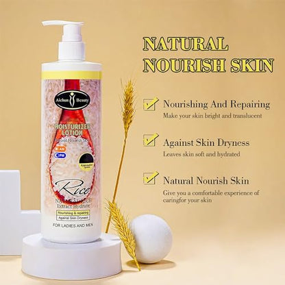 AICHUN BEAUTY Natural Rice Extract Hydrate Moisturizer Lotion Nourish Skin Rejuvenation System 230ml / 7.78fl.oz
