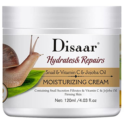 DISAAR Beauty Snail Vitamin C Jojoba Oil Firming Skin Moisturizing Cream Hydrates Repairs 120ml/4.03fl.oz