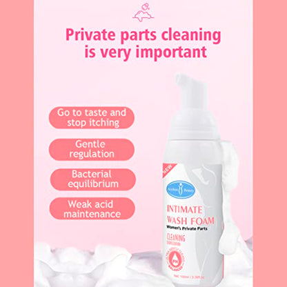 AICHUN BEAUTY Wash Foam Ultra Gently Cleaning Sterilization Vaginal PH Balanced Women's Private Parts Removing Odor 100ml / 3.38fl.oz
