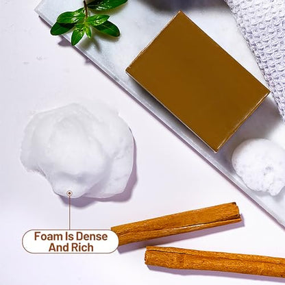 DISAAR Beauty Cinnamon Black Sesame Soap Exfloting Deep Cleansing Pores Reduces Wrinkles Moisturizing 120g / 4.23oz