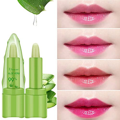 DISAAR BEAUTY 99% Aloe Vera Moisturizing Lipstick Lip Balm Lines Desalinating Nature Health Tasteless 10g