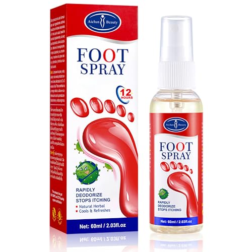 AICHUN BEAUTY Foot Spray Stop Itching Rapidly Deodorize Cools Refreshes Stop Sweating Comfortable Care 60ml/2.03fl.oz