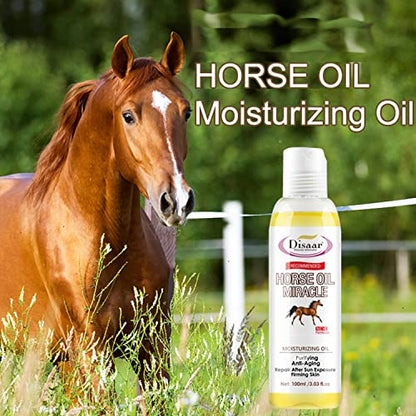 DISAAR Beauty Horse Oil Moisturizing Oil Purifying Anti-Aging Repair After Sun Exposure Firming Skin Relive Dry Skin 100ml/3.03fl.oz