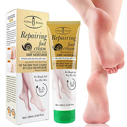 AICHUN BEAUTY Repairing Foot Cream Avocado Snail Deep Moisturizing Prevent Frostbite Relieves Dry Rough Skin 100ml