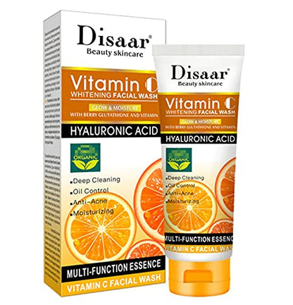 DISAAR Beauty Skincare Vitamin C Facial Wash Foam Hyaluronic Acid Berry Glutathione Moisturizing Cleaning Anti-Acne Oil Control Essence 100ml