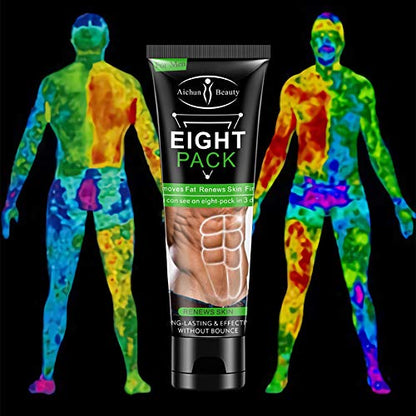 AICHUN BEAUTY Eight Pack for Men Strong Waist Manly Torso Smooth Lines Press Fitness Belly Burning Muscle Fat Remove Renews Skin Weight Loss Slimming Cream 80g