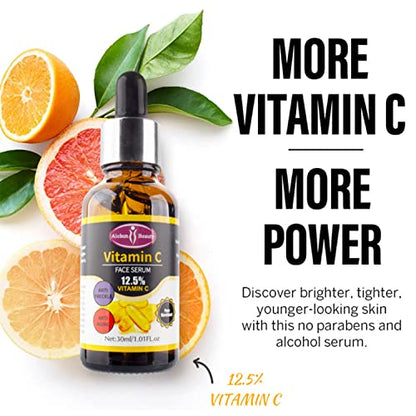 AICHUN BEAUTY 12.5% Vitamin C Face Serum Moisturizing Anti-Freckle Anti-Aging 30ml/1.01Fl. Oz